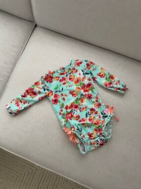 Ruffle butts floral baby one piece bathing suit